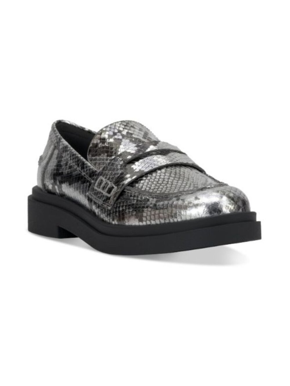 Jessica Simpson Womens Chrome Snake Xuris Penny Loafer Flats Size 7.5 NEW